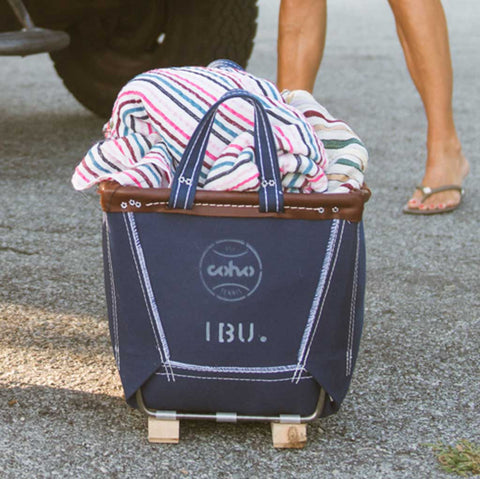 Steele Canvas storage tote - navy, 1 bushel