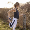 Anna tank (lite) - navy w/pink logo