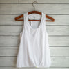 Anna tank - white w/navy logo