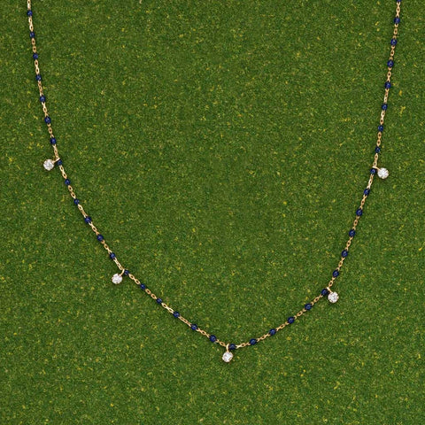 MINI GIGI 5-diamond Blue Necklace by Gigi Clozeau