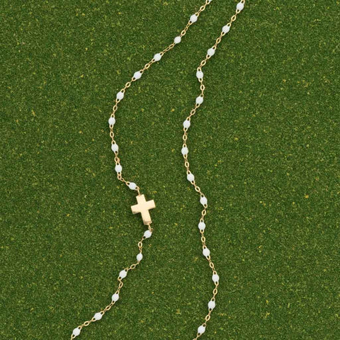 Gigi Clozeau White Cross Necklace