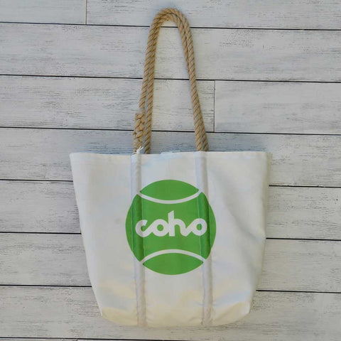 Sea Bags medium tote - white w/green logo