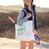 Sea Bags medium tote white w/green logo